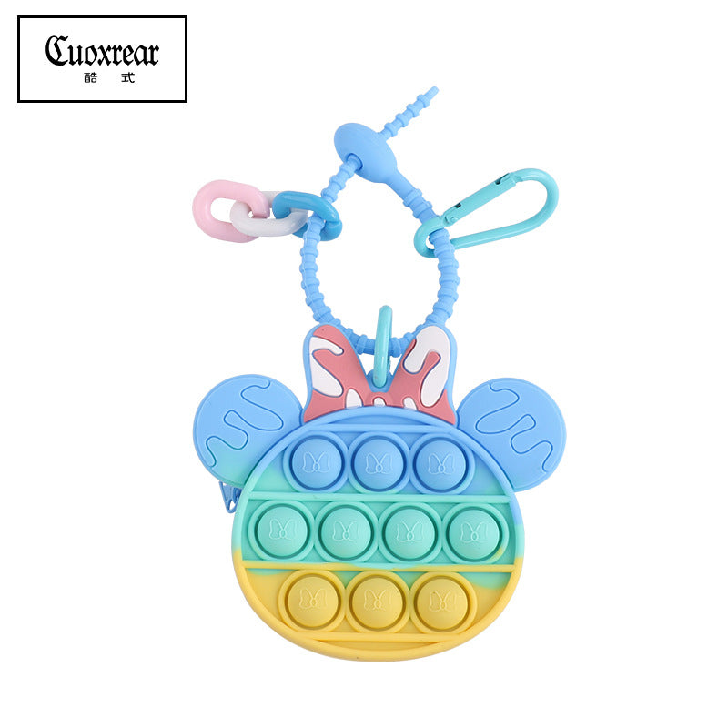 Wholesale Cute Unzipped Coin Purse Cartoon Silica gel Keychain